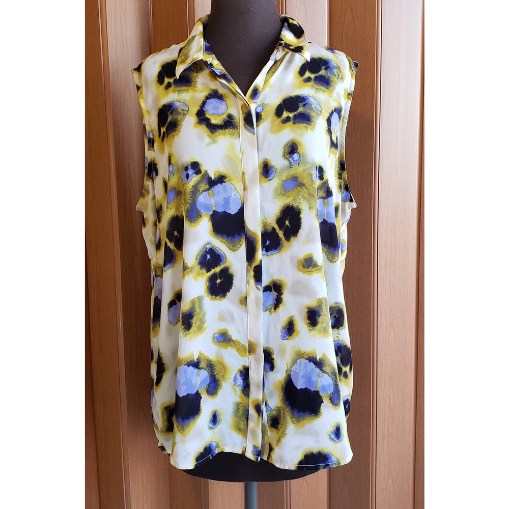 Apt. 9 size XL yellow & purple sleeveless blouse